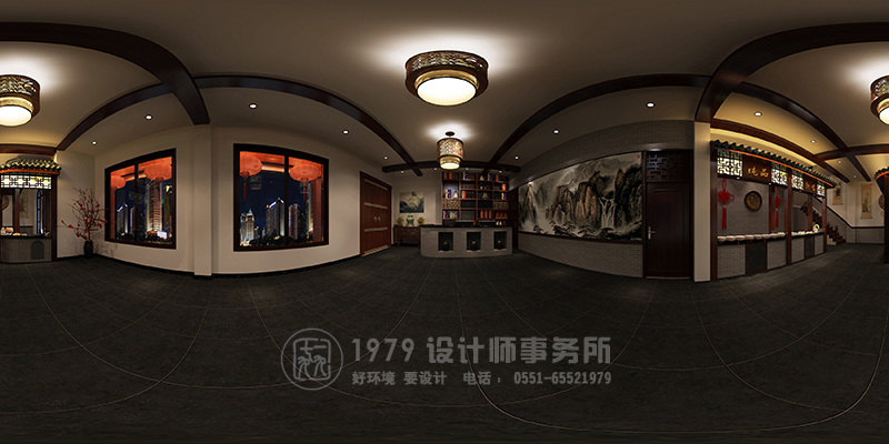 中式餐廳裝修設(shè)計(jì)360全景圖